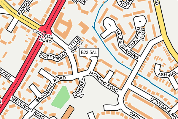 B23 5AL map - OS OpenMap – Local (Ordnance Survey)