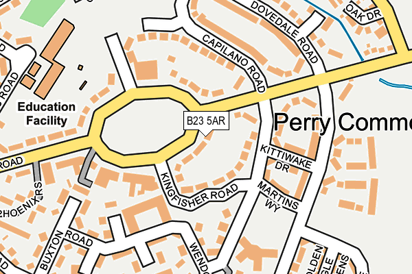 B23 5AR map - OS OpenMap – Local (Ordnance Survey)