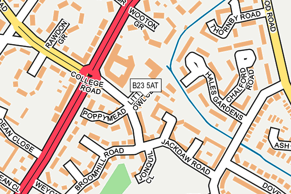 B23 5AT map - OS OpenMap – Local (Ordnance Survey)