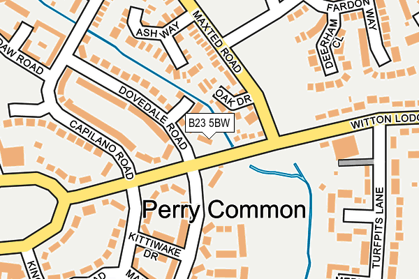 B23 5BW map - OS OpenMap – Local (Ordnance Survey)