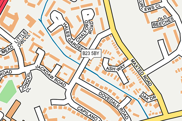 B23 5BY map - OS OpenMap – Local (Ordnance Survey)