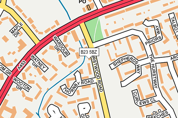 B23 5BZ map - OS OpenMap – Local (Ordnance Survey)