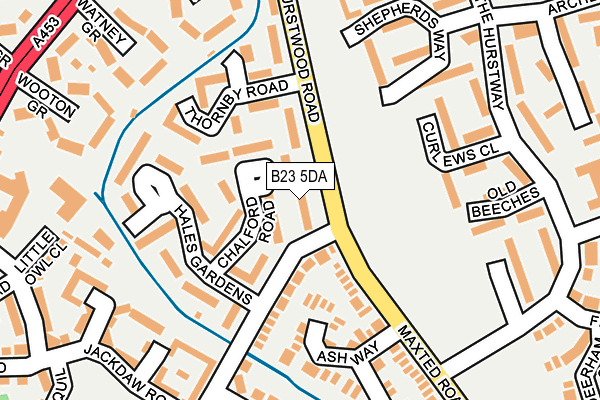 B23 5DA map - OS OpenMap – Local (Ordnance Survey)