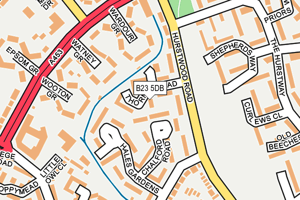 B23 5DB map - OS OpenMap – Local (Ordnance Survey)