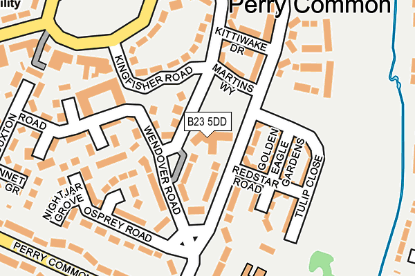 B23 5DD map - OS OpenMap – Local (Ordnance Survey)