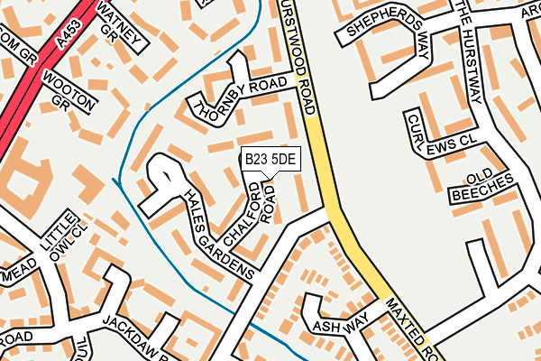 B23 5DE map - OS OpenMap – Local (Ordnance Survey)