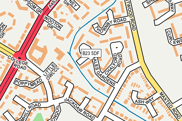 B23 5DF map - OS OpenMap – Local (Ordnance Survey)