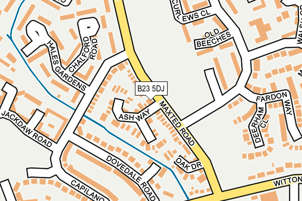 B23 5DJ map - OS OpenMap – Local (Ordnance Survey)