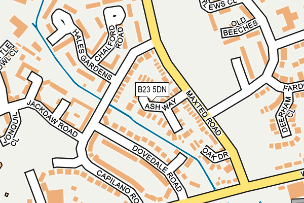 B23 5DN map - OS OpenMap – Local (Ordnance Survey)