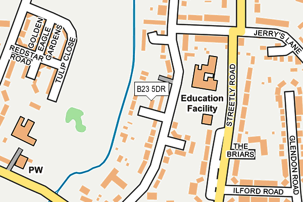 B23 5DR map - OS OpenMap – Local (Ordnance Survey)
