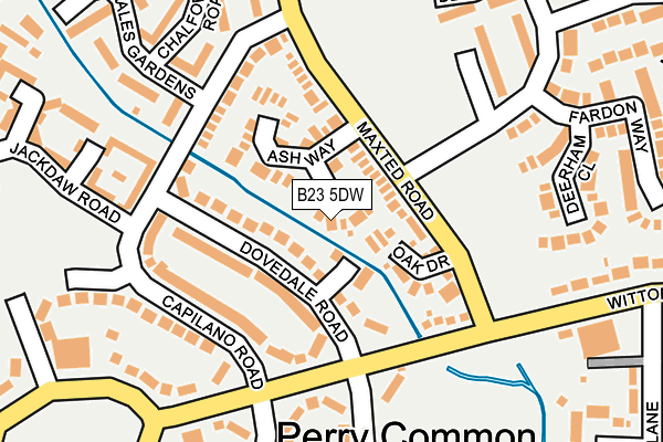 B23 5DW map - OS OpenMap – Local (Ordnance Survey)