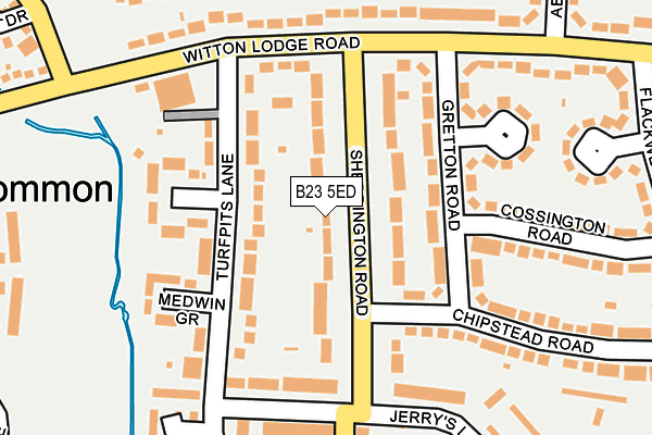 B23 5ED map - OS OpenMap – Local (Ordnance Survey)