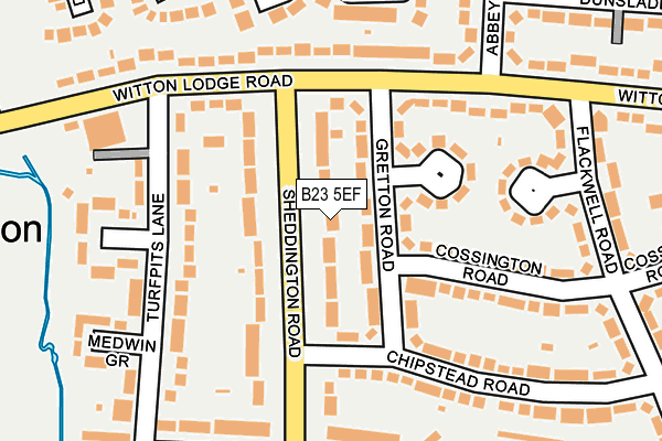 B23 5EF map - OS OpenMap – Local (Ordnance Survey)