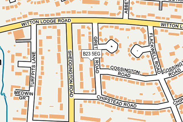 B23 5EG map - OS OpenMap – Local (Ordnance Survey)