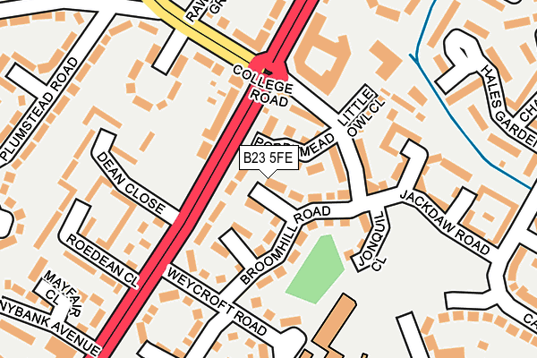 B23 5FE map - OS OpenMap – Local (Ordnance Survey)