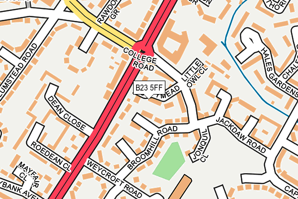 B23 5FF map - OS OpenMap – Local (Ordnance Survey)