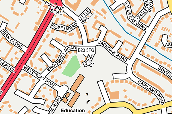 B23 5FG map - OS OpenMap – Local (Ordnance Survey)