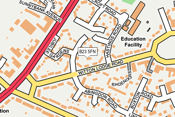 B23 5FN map - OS OpenMap – Local (Ordnance Survey)