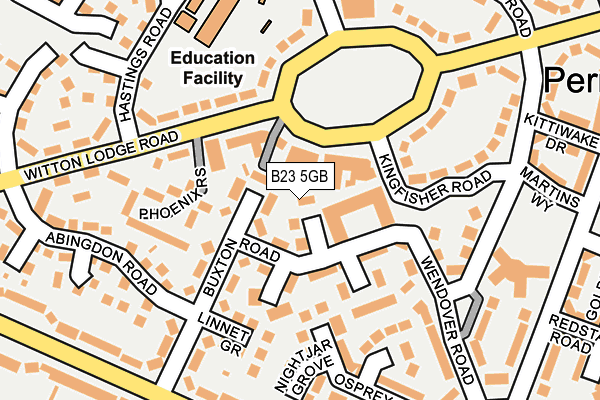 B23 5GB map - OS OpenMap – Local (Ordnance Survey)