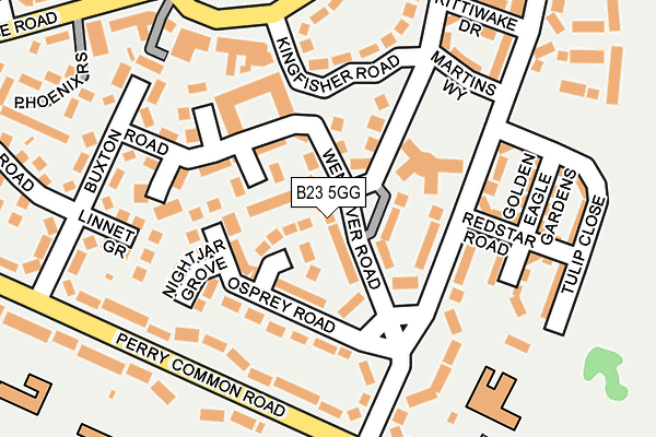 B23 5GG map - OS OpenMap – Local (Ordnance Survey)