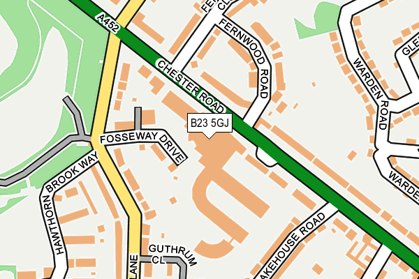 B23 5GJ map - OS OpenMap – Local (Ordnance Survey)