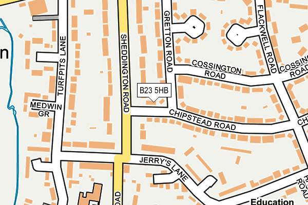 B23 5HB map - OS OpenMap – Local (Ordnance Survey)