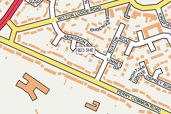 B23 5HE map - OS OpenMap – Local (Ordnance Survey)