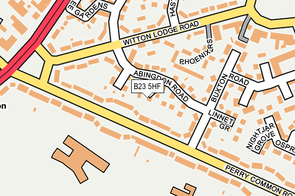 B23 5HF map - OS OpenMap – Local (Ordnance Survey)
