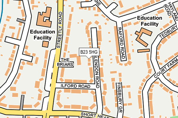 B23 5HG map - OS OpenMap – Local (Ordnance Survey)