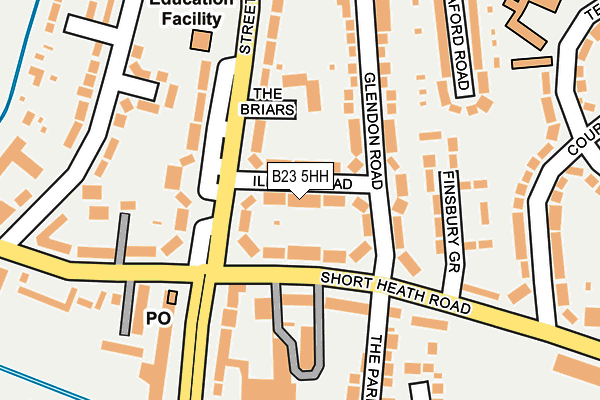 B23 5HH map - OS OpenMap – Local (Ordnance Survey)