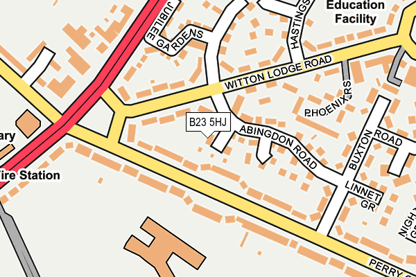 B23 5HJ map - OS OpenMap – Local (Ordnance Survey)