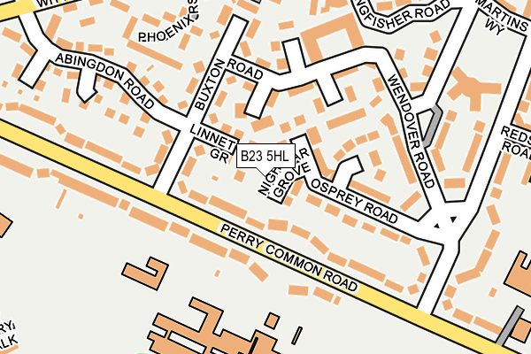B23 5HL map - OS OpenMap – Local (Ordnance Survey)