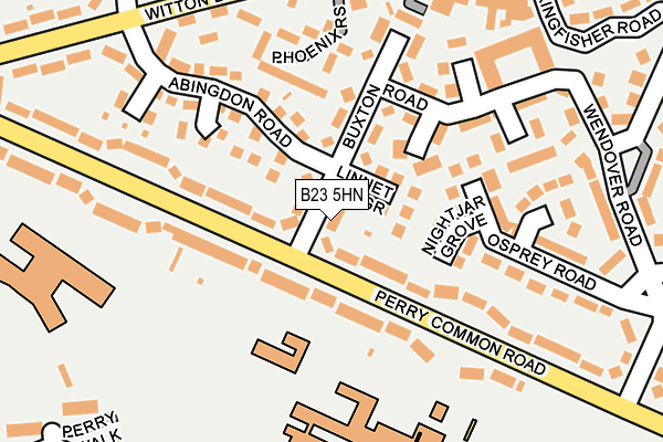 B23 5HN map - OS OpenMap – Local (Ordnance Survey)