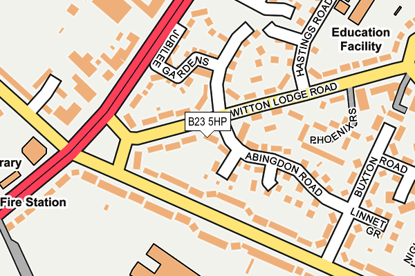 B23 5HP map - OS OpenMap – Local (Ordnance Survey)