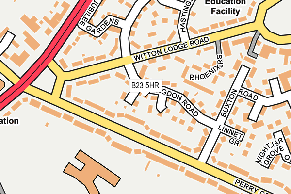 B23 5HR map - OS OpenMap – Local (Ordnance Survey)