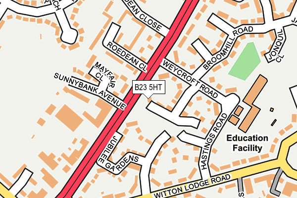 B23 5HT map - OS OpenMap – Local (Ordnance Survey)