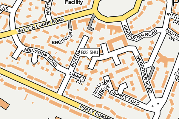B23 5HU map - OS OpenMap – Local (Ordnance Survey)