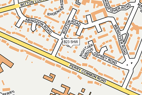 B23 5HW map - OS OpenMap – Local (Ordnance Survey)