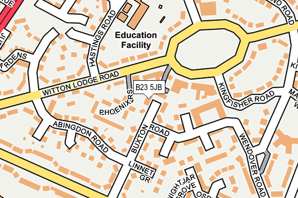 B23 5JB map - OS OpenMap – Local (Ordnance Survey)