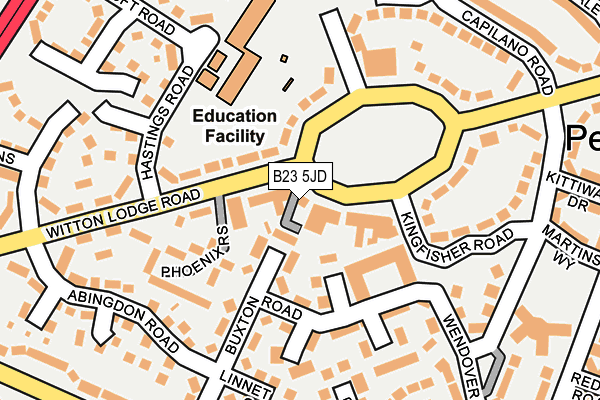 B23 5JD map - OS OpenMap – Local (Ordnance Survey)