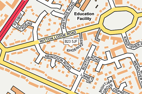 B23 5JF map - OS OpenMap – Local (Ordnance Survey)