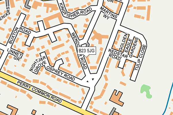 B23 5JG map - OS OpenMap – Local (Ordnance Survey)
