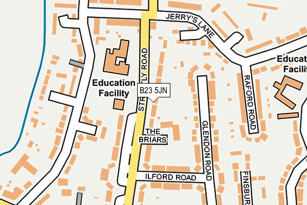 B23 5JN map - OS OpenMap – Local (Ordnance Survey)
