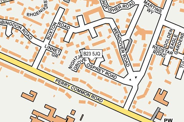 B23 5JQ map - OS OpenMap – Local (Ordnance Survey)