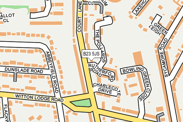 B23 5JS map - OS OpenMap – Local (Ordnance Survey)