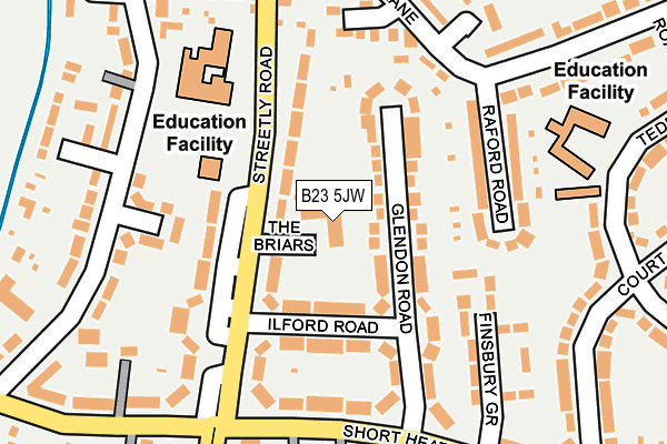 B23 5JW map - OS OpenMap – Local (Ordnance Survey)