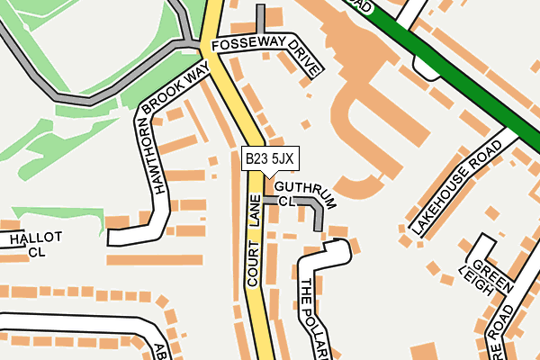 B23 5JX map - OS OpenMap – Local (Ordnance Survey)