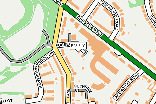 B23 5JY map - OS OpenMap – Local (Ordnance Survey)