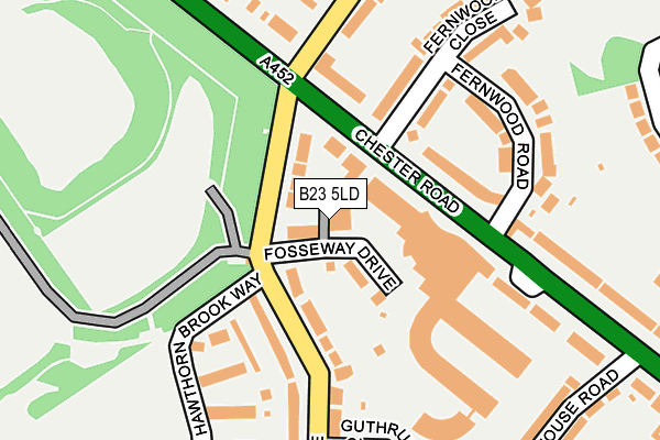 B23 5LD map - OS OpenMap – Local (Ordnance Survey)