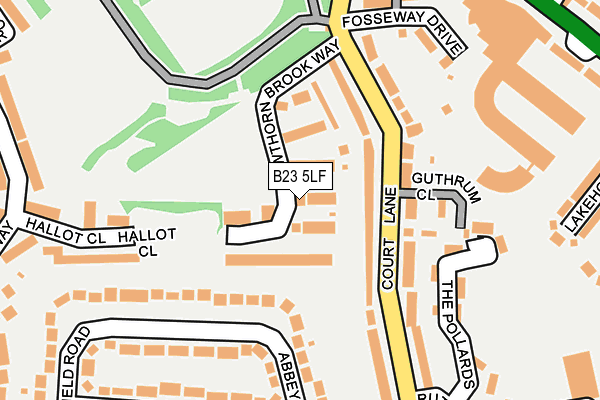 B23 5LF map - OS OpenMap – Local (Ordnance Survey)